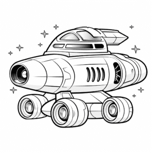 Spaceship V2 Coloring Page for Kids