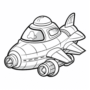 Spaceship V4 Coloring Page for Kids
