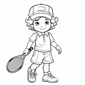 Tennis V4 Coloring Page for Kids
