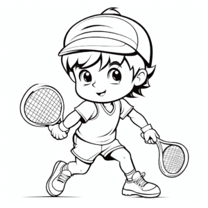 Tennis V2 Coloring Page for Kids