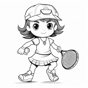 Tennis V3 Coloring Page for Kids