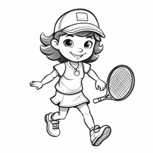 Tennis Coloring Page for Kids