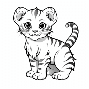 Tiger V2 Coloring Page for Kids
