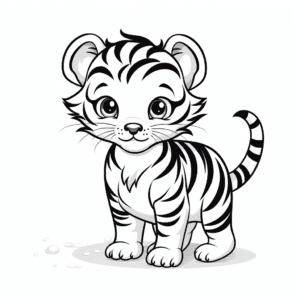 Tiger V3 Coloring Page for Kids