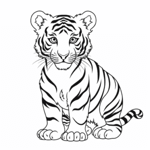 Tiger Coloring Page for Kids