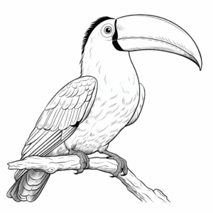 Toucan V2 Coloring Page for Kids