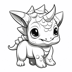 Triceratops V2 Coloring Page for Kids