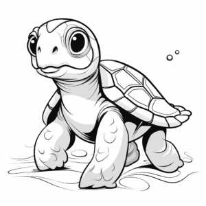 Turtle V4 Coloring Page for Kids