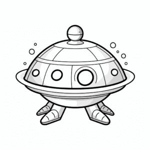 UFO V2 Coloring Page for Kids