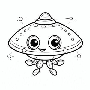 UFO Coloring Page for Kids