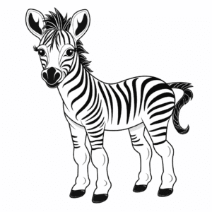 Zebra V2 Coloring Page for Kids