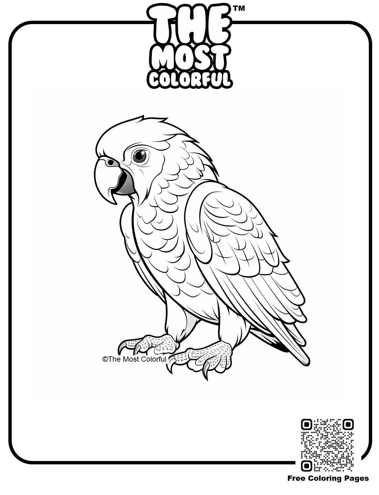 Parrot V2 Coloring Page for Kids - The Most Colorful™